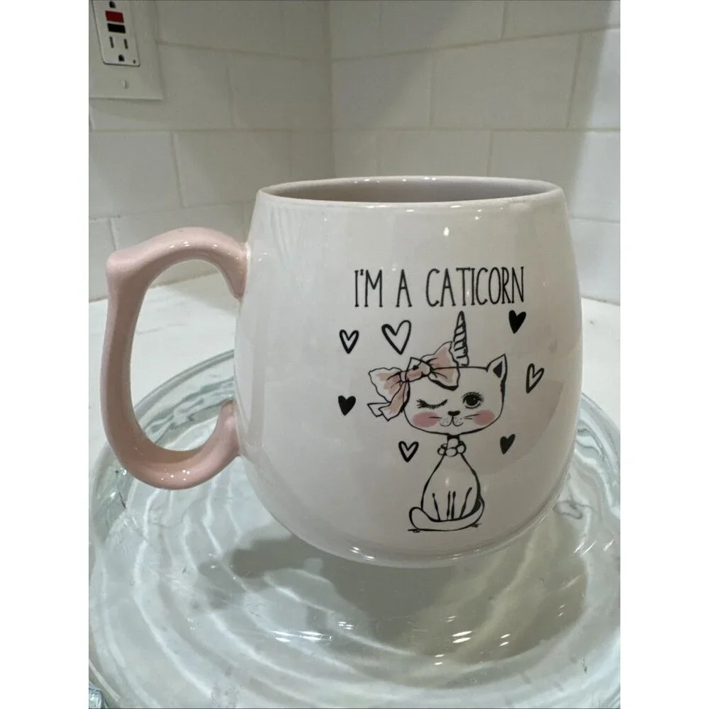 Caticorn Ceramic Mug Cat & Unicorn 18 oz Very Cute & Unique!